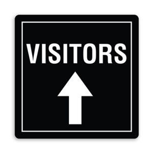 Visitors Direction Sign with Up Arrow