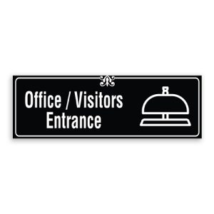 Office/Visitors Entrance Sign with Border and Decoration