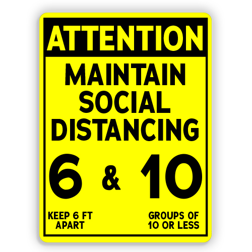 ATTENTION MAINTAIN SOCIAL DISTANCING - American Sign Company