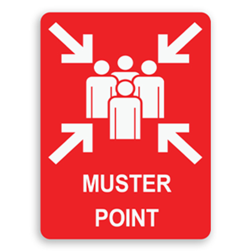 muster point number one sign K2-4347-1