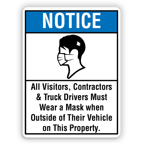 ALL VISITORS MUST WEAR MASK American Sign Company