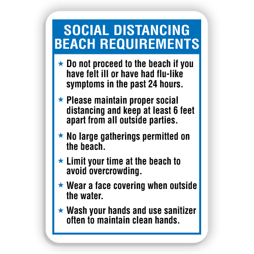 SOCIAL DISTANCING BEACH REQUIREMENTS American Sign Company