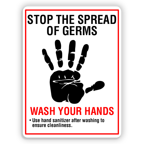 Stop Germs Wash Your Hands Poster 