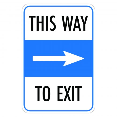 Accessible Exit Right Arrow Business Sign Aluminum Metal Sign 