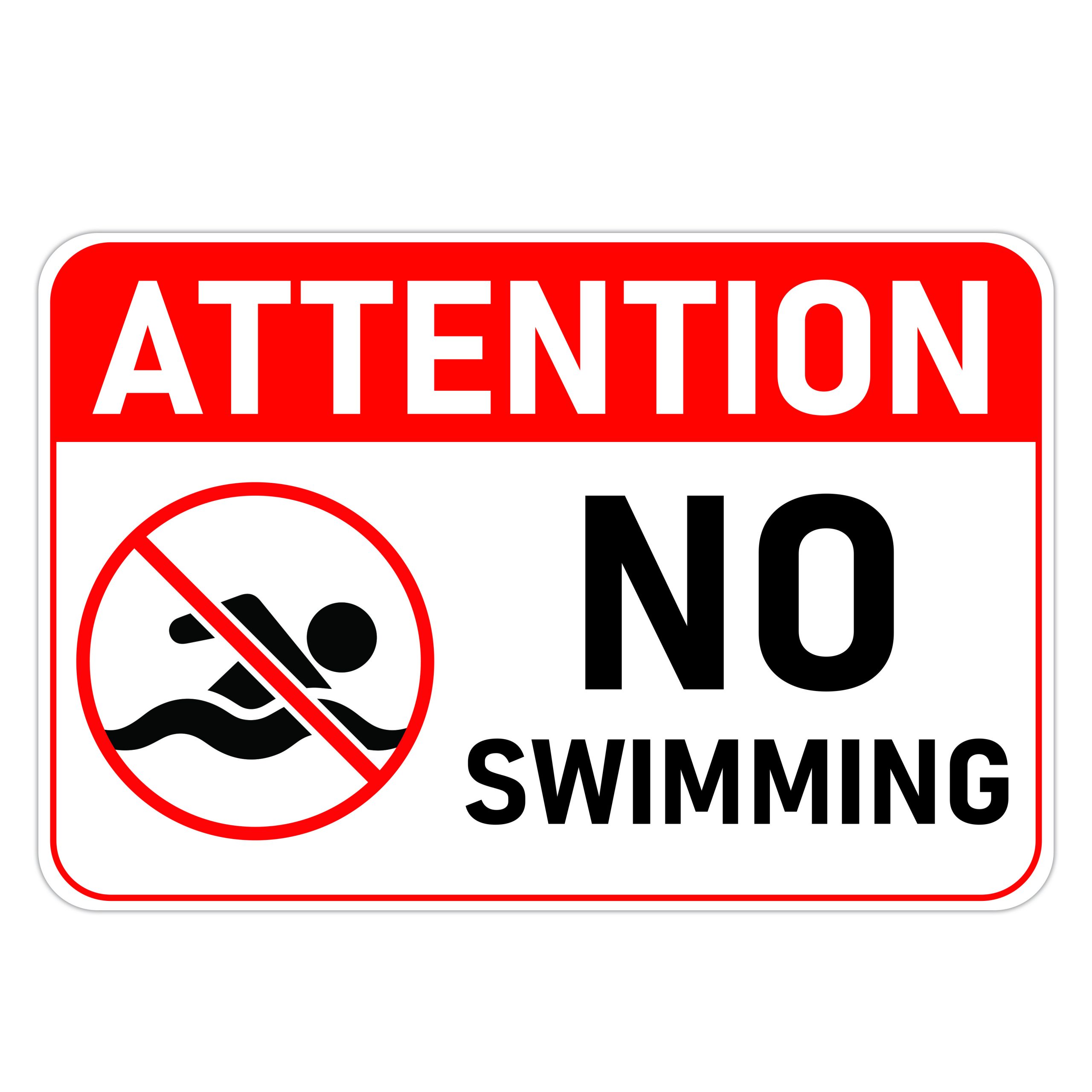 ATTENTION NO SWIMMING - American Sign Company