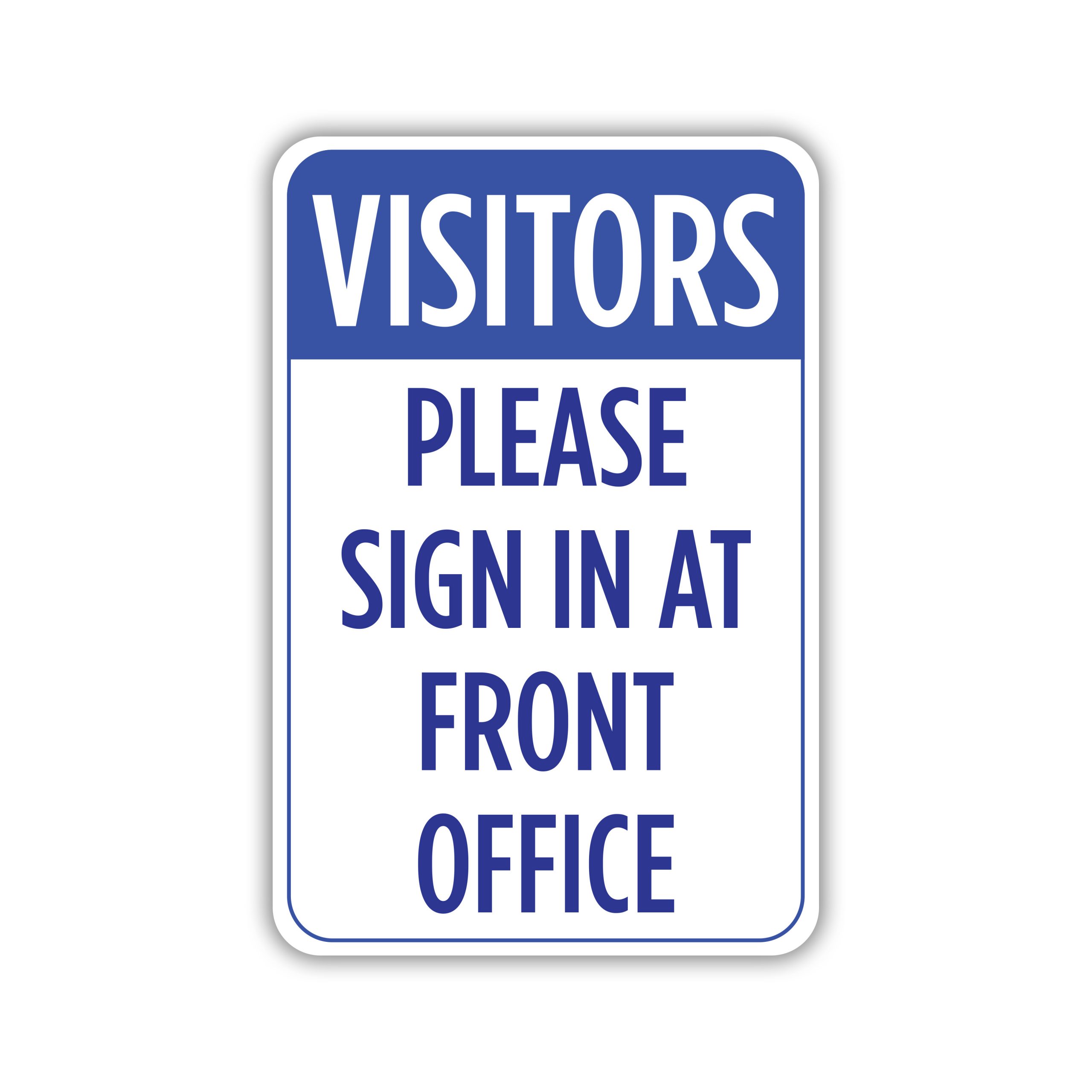 please check in at front desk signs