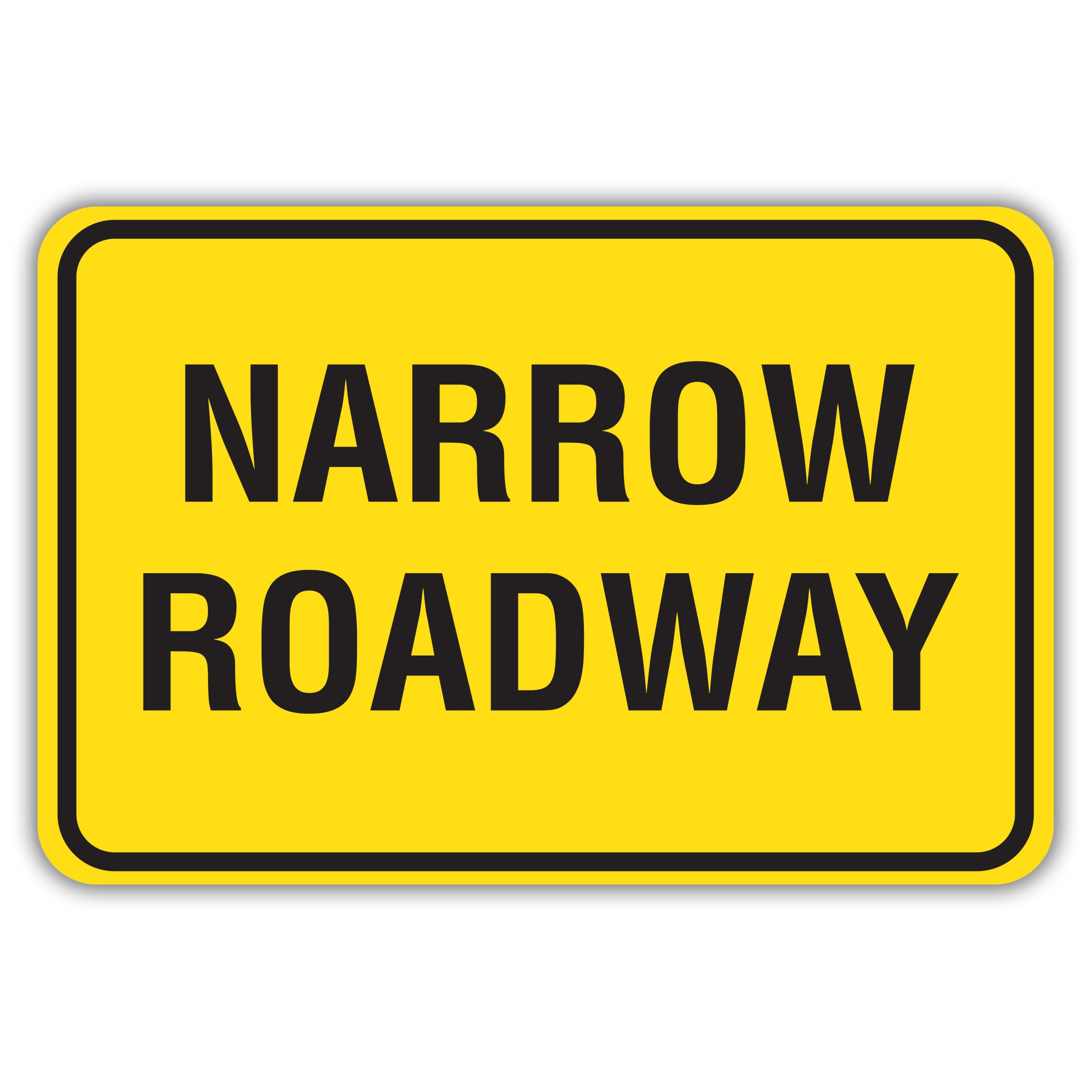 Road Narrows Sign