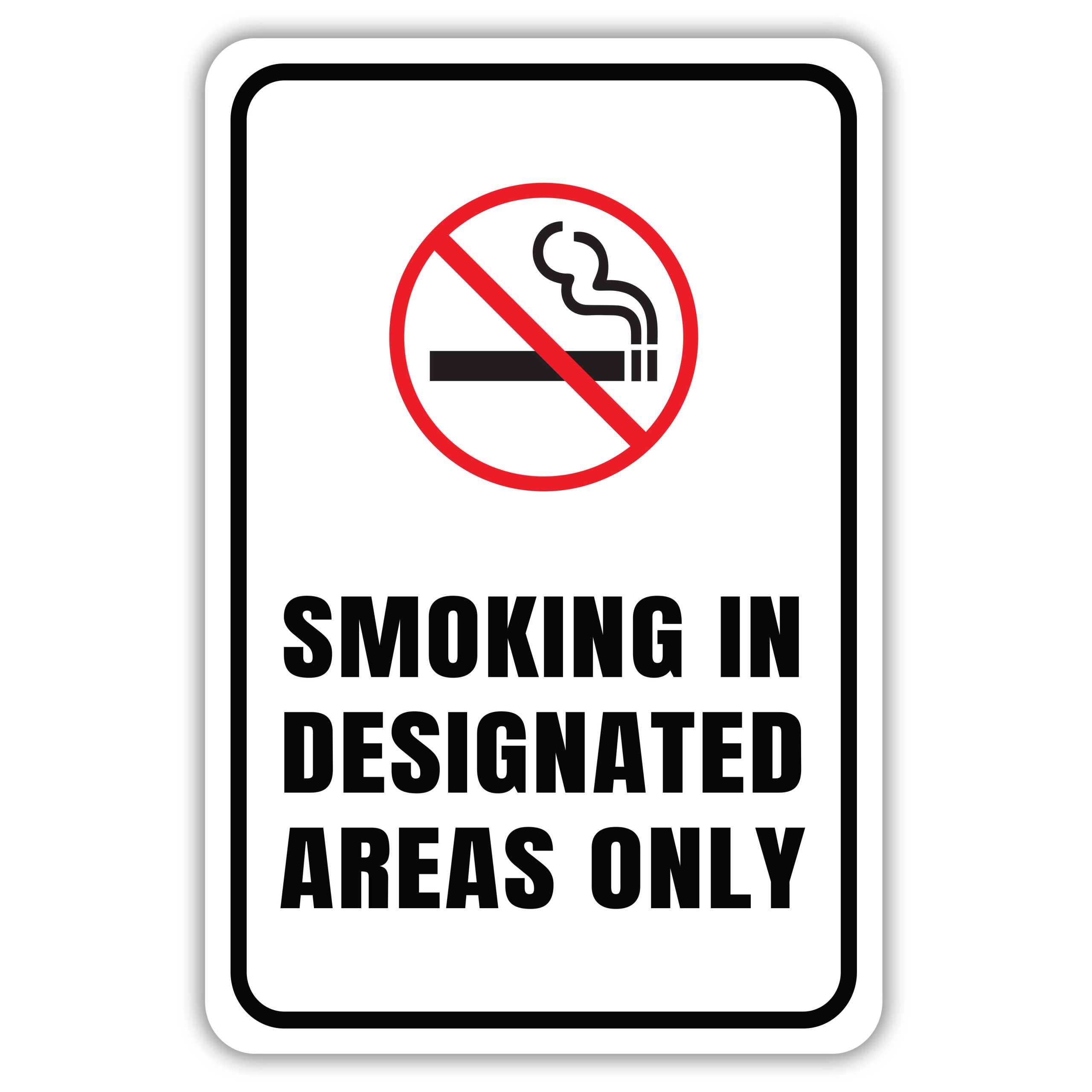 SMOKING IN DESIGNATED AREAS ONLY - American Sign Company