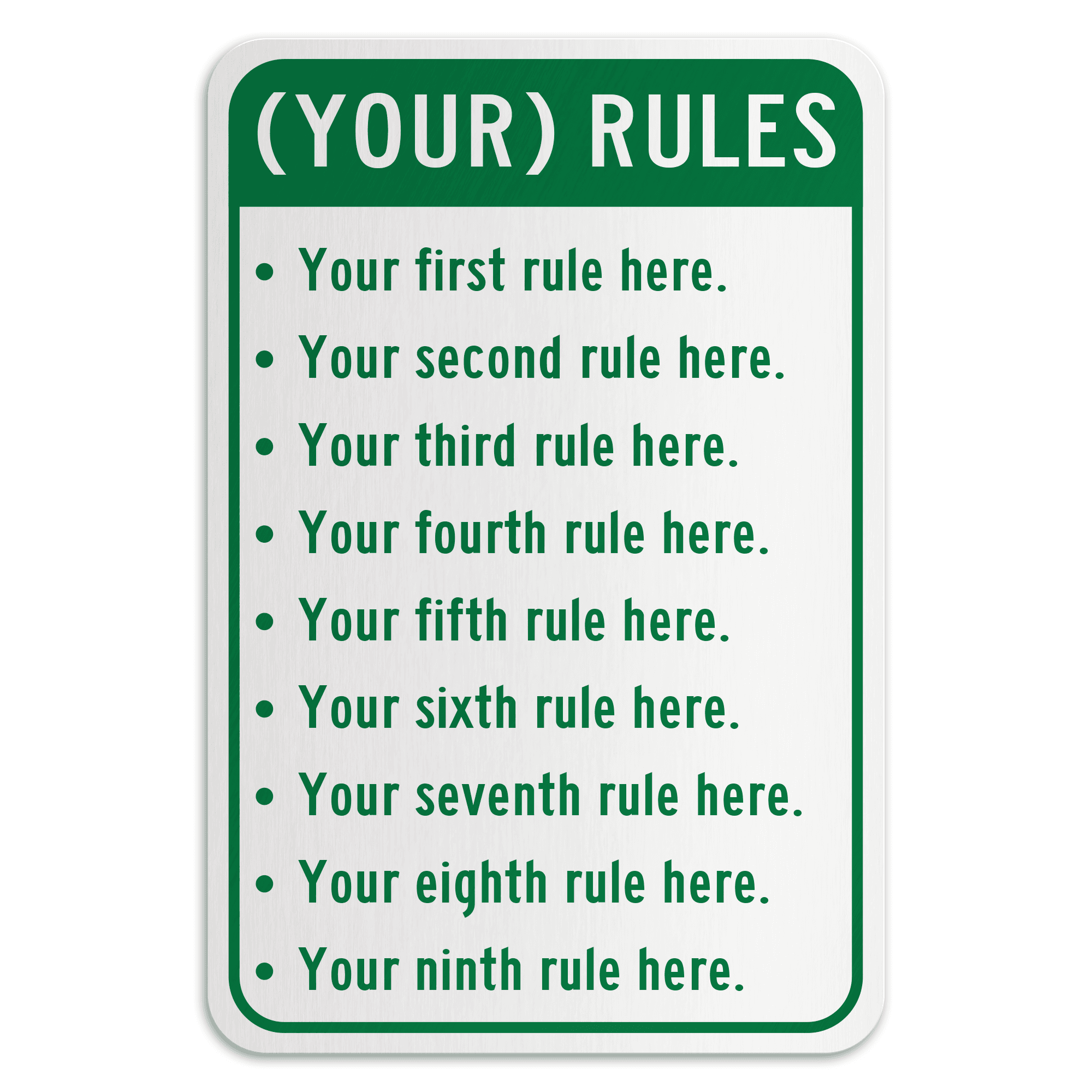 CUSTOM RULES - American Sign Company