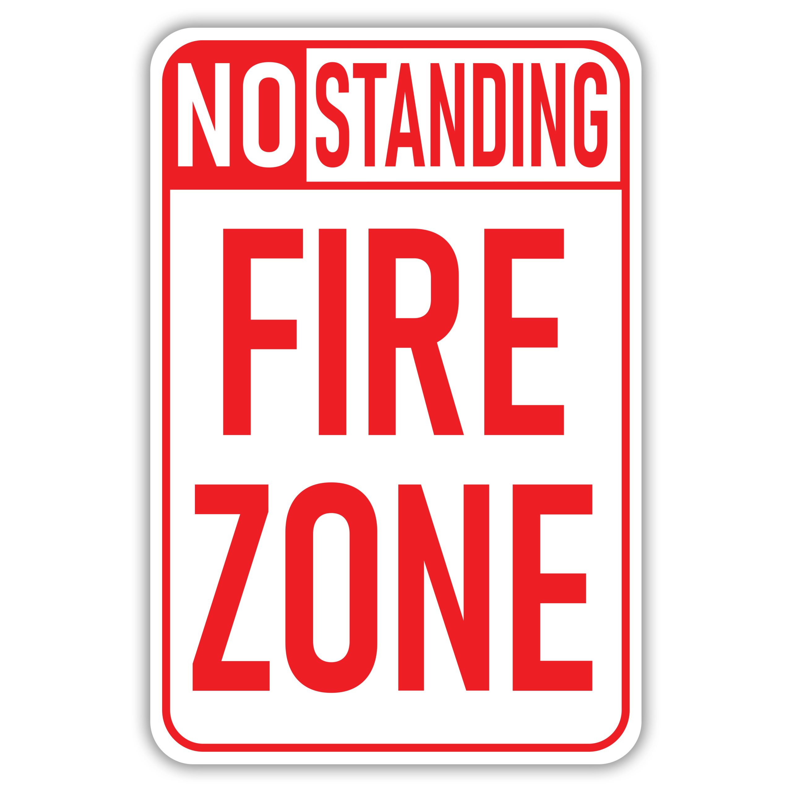 NO STANDING FIRE ZONE American Sign Company
