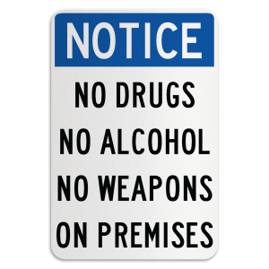 5inx3.5in Notice Use of Alcohol Will Mean Immediate Dismissal Sticker Sign