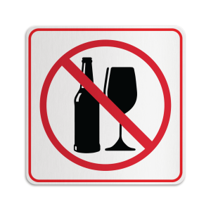 no drinking sign with words